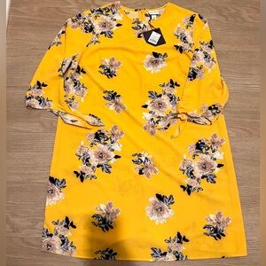 Women’s Yellow Floral Dress - 1X